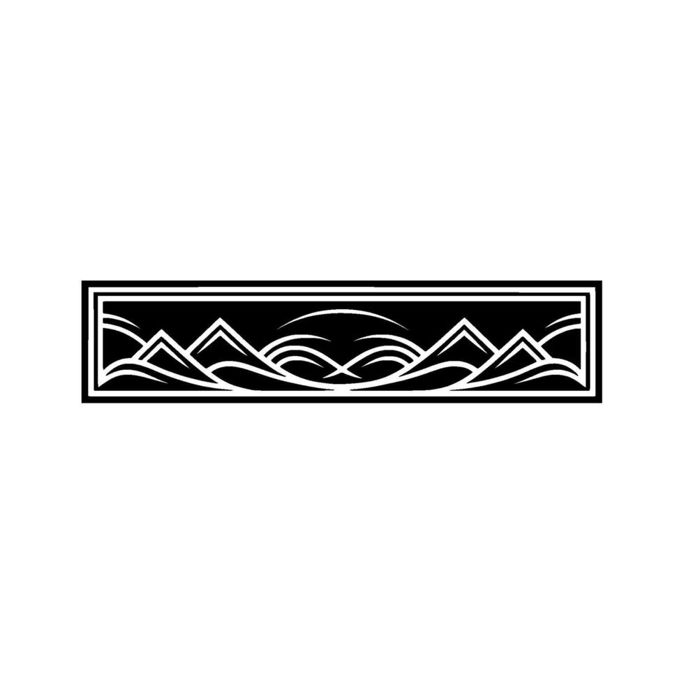 Minimalist Mountainscape Emblem, Serene Horizon, Silhouette vector