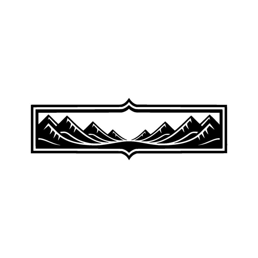 Mountainscape Emblem, Minimalist Silhouette, Serene Landscape vector