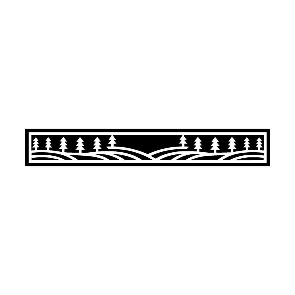 Minimalist Forest Silhouette Border, Serene Landscape vector