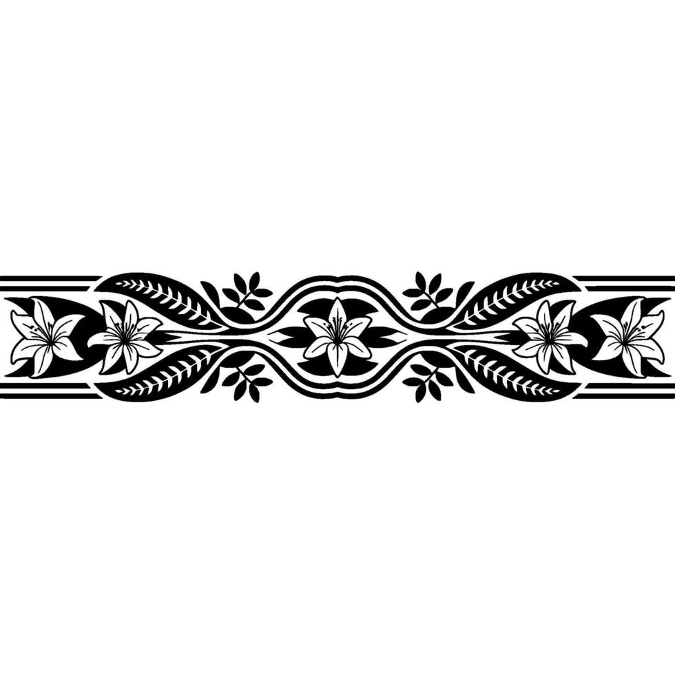 Elegant Floral Border, Vintage , Decorative Element, alternate version 371 vector