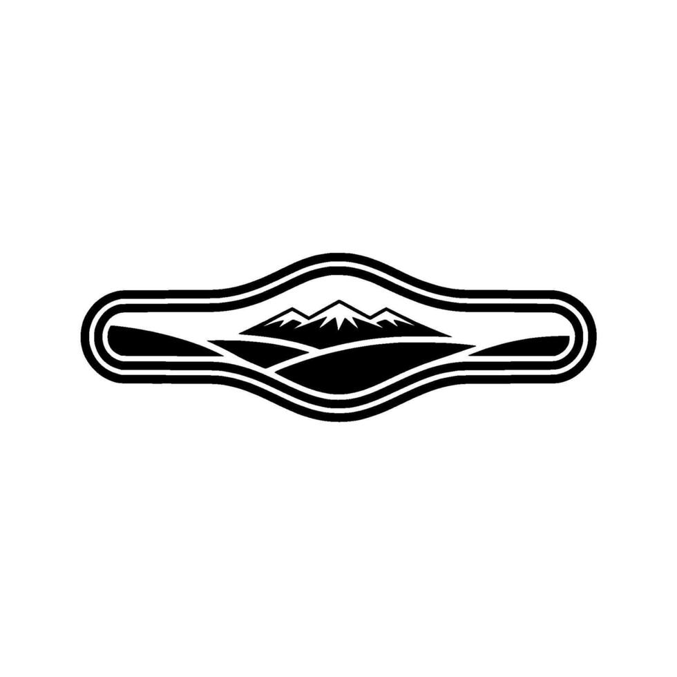 Minimalist Mountain Landscape Emblem, Silhouette vector