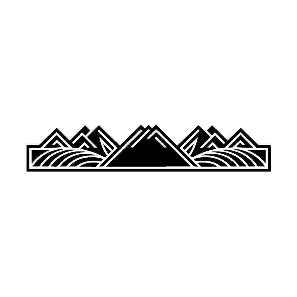 Geometric Mountainscape, Art Deco Silhouette - Mountains vector