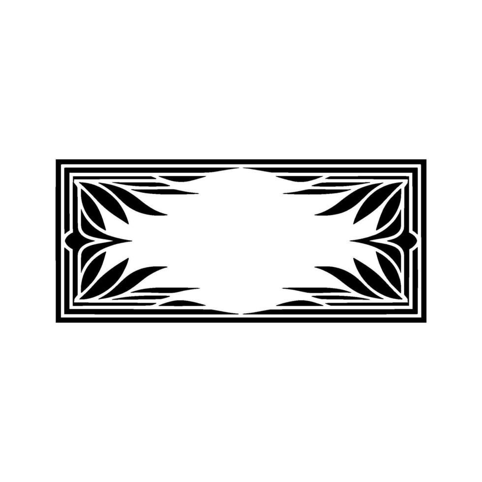 Geometric Botanical Frame, Art Deco Style vector