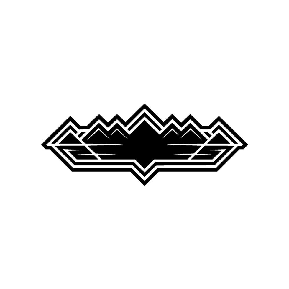 Geometric Mountain Silhouette, Minimalist Adventure Emblem vector