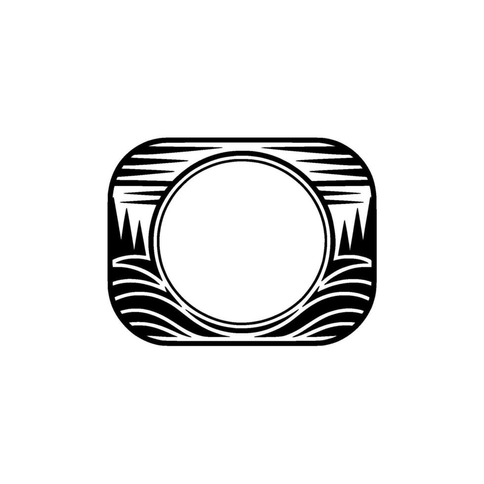 Geometric Wave Emblem, Minimalist vector