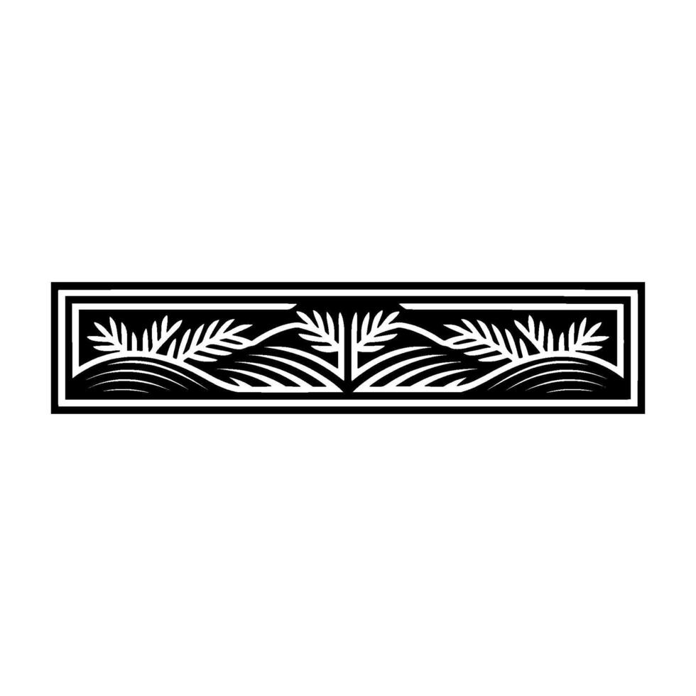 Stylized Landscape Border, Minimalist - Illustration vector