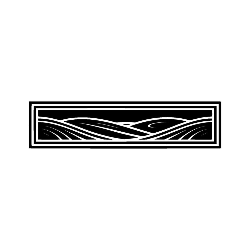 Minimalist Landscape Emblem, Serene Horizon. vector