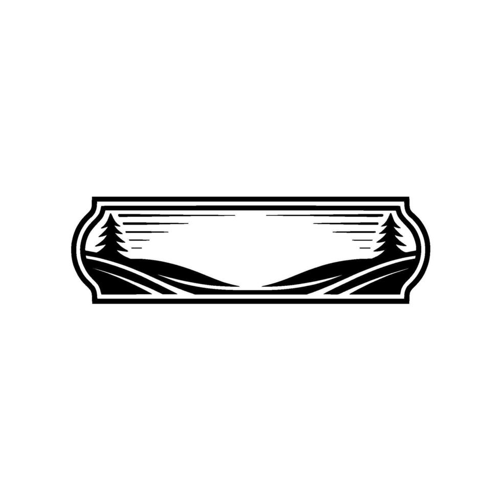 Vintage Mountain Landscape Emblem, Rustic vector