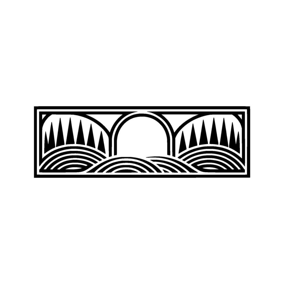 Geometric Horizon Minimalist Wave Arch Landscape vector