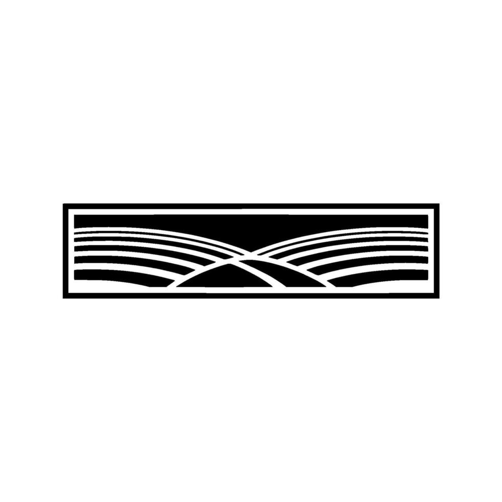 Minimalist Landscape Emblem, Geometric Horizon, Abstract vector