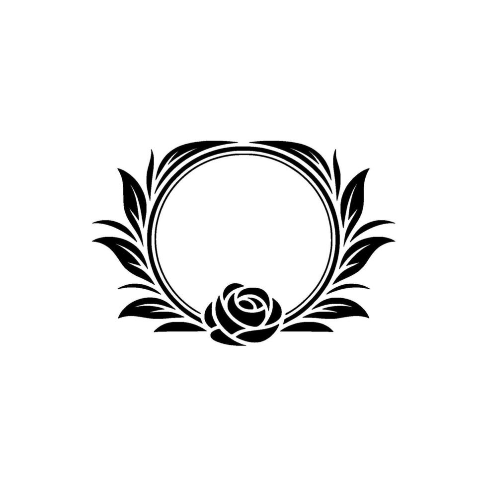 Elegant Floral Wreath, Vintage , Romantic Symbol vector