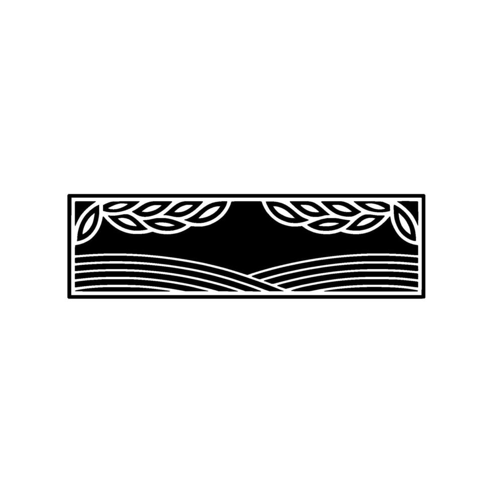 Geometric Harvest Stylized Wheat Fields Emblem, Abstract vector