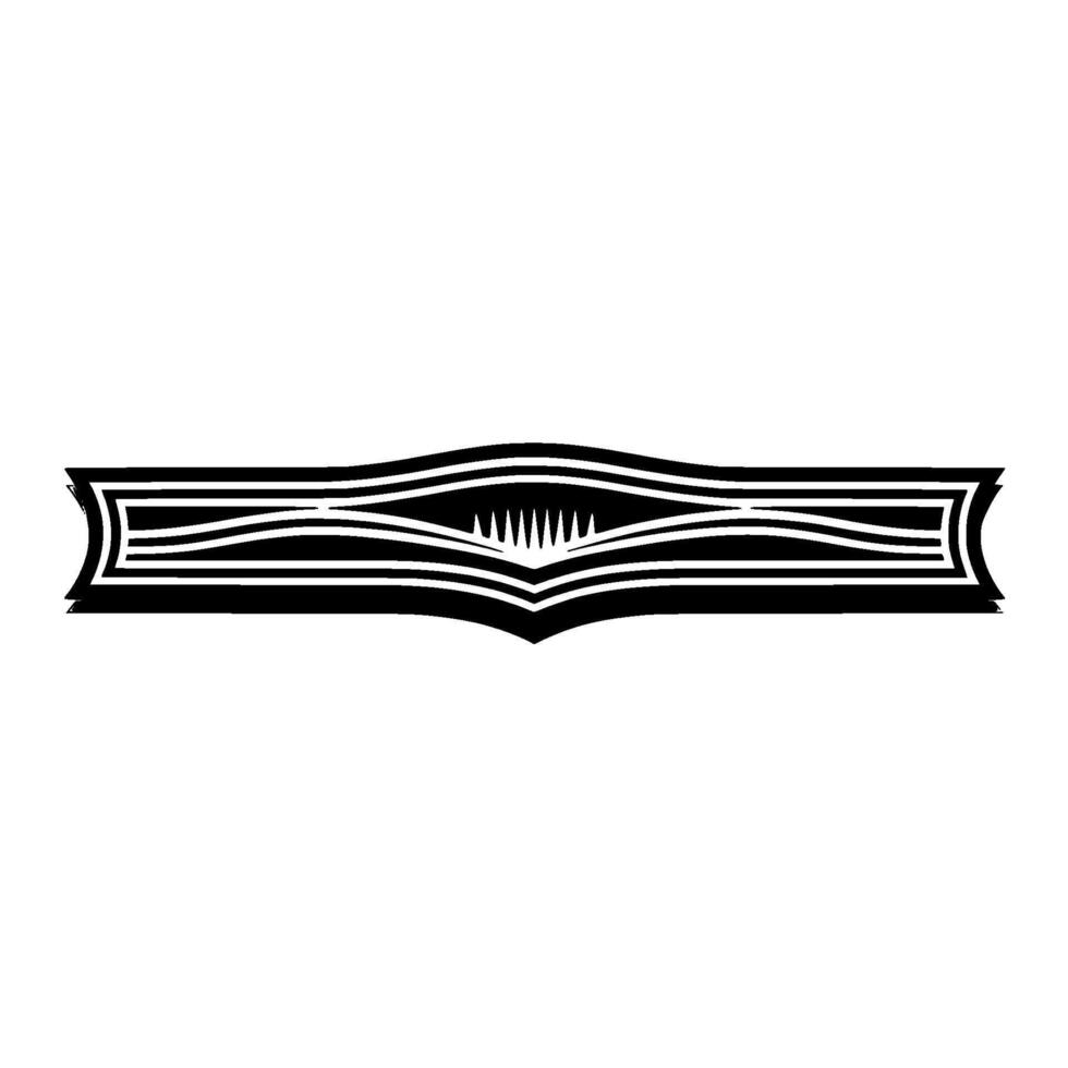 Art Deco Wave Ornament, Elegant Element, Line vector