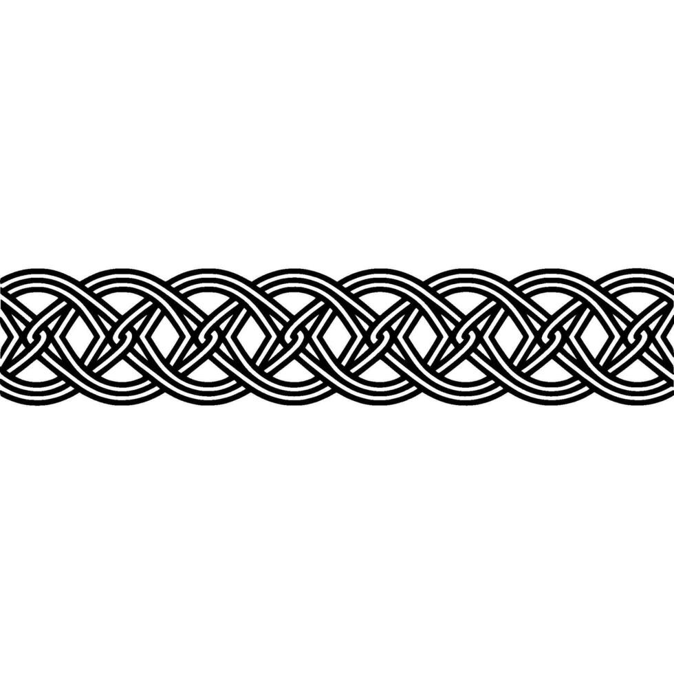 Intricate Celtic Knot Border, Elegant Pattern, Weaving vector