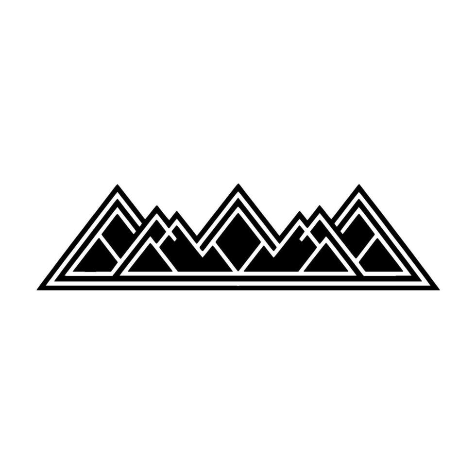 Geometric Mountain Range, Minimalist Silhouette - Linear vector
