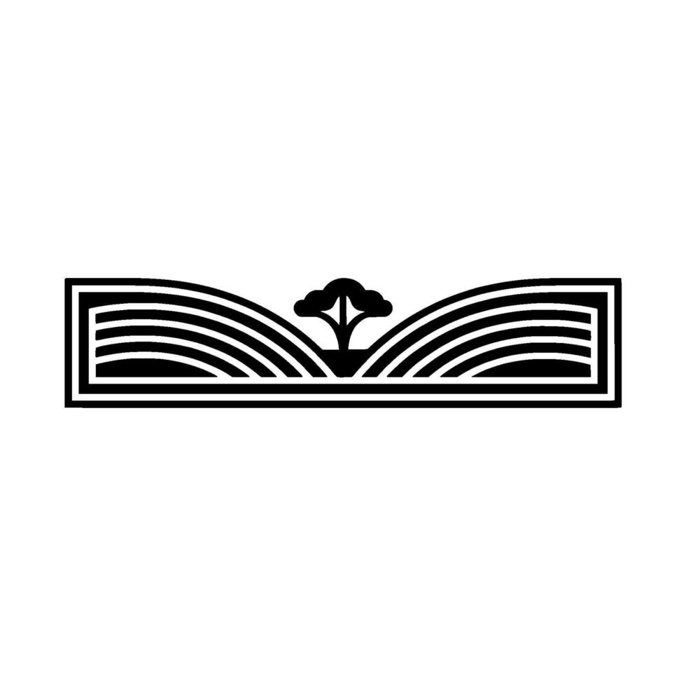 Minimalist Landscape Emblem Growth, Harmony, and Serenity vector