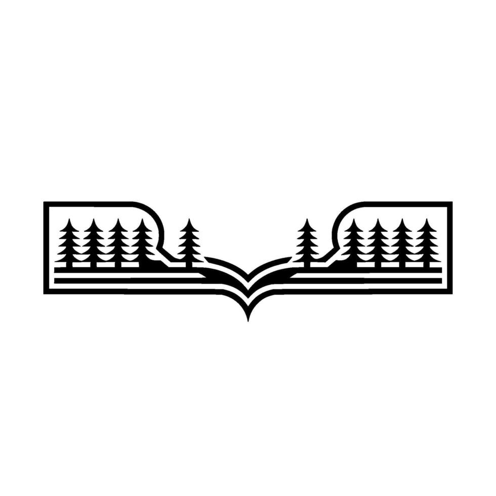 Forest Landscape Illustration, Open Book vector