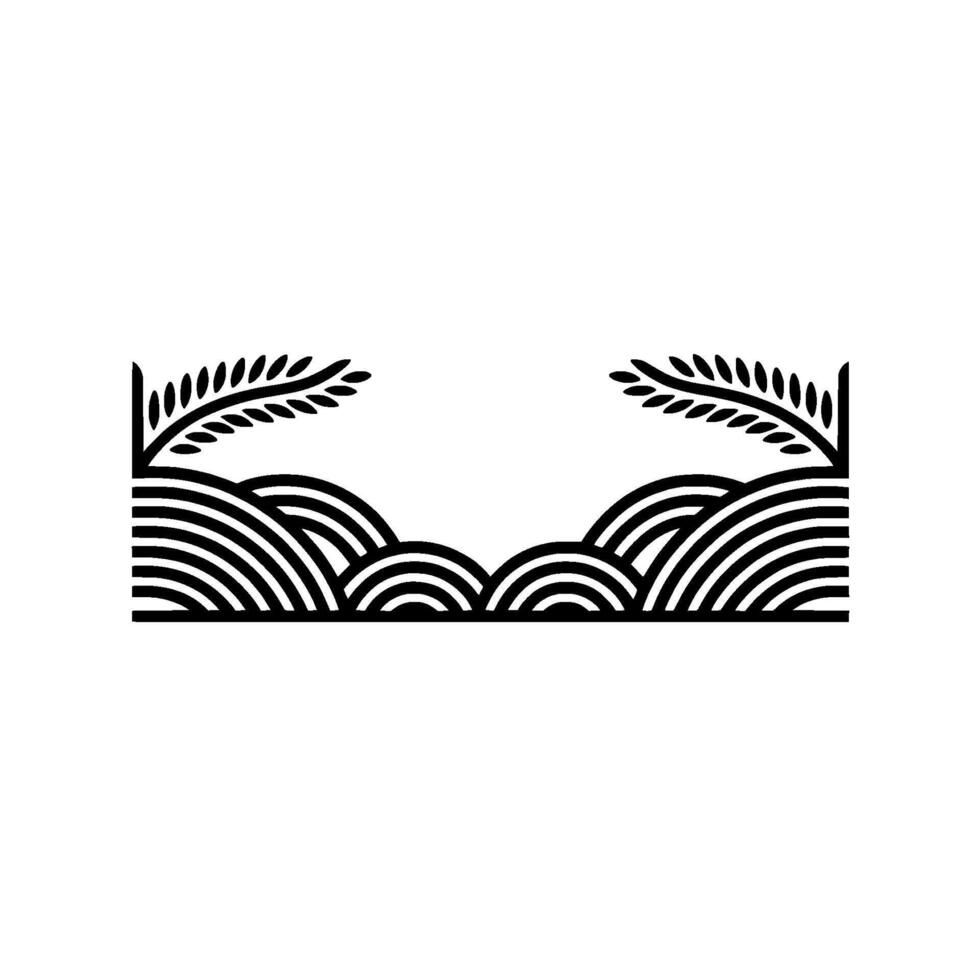 Minimalist Landscape, Grain Fields, Serene Horizon vector