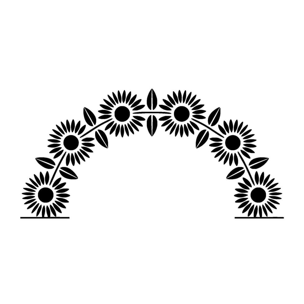 Stylized Sunflower Arch Minimalist Floral vector