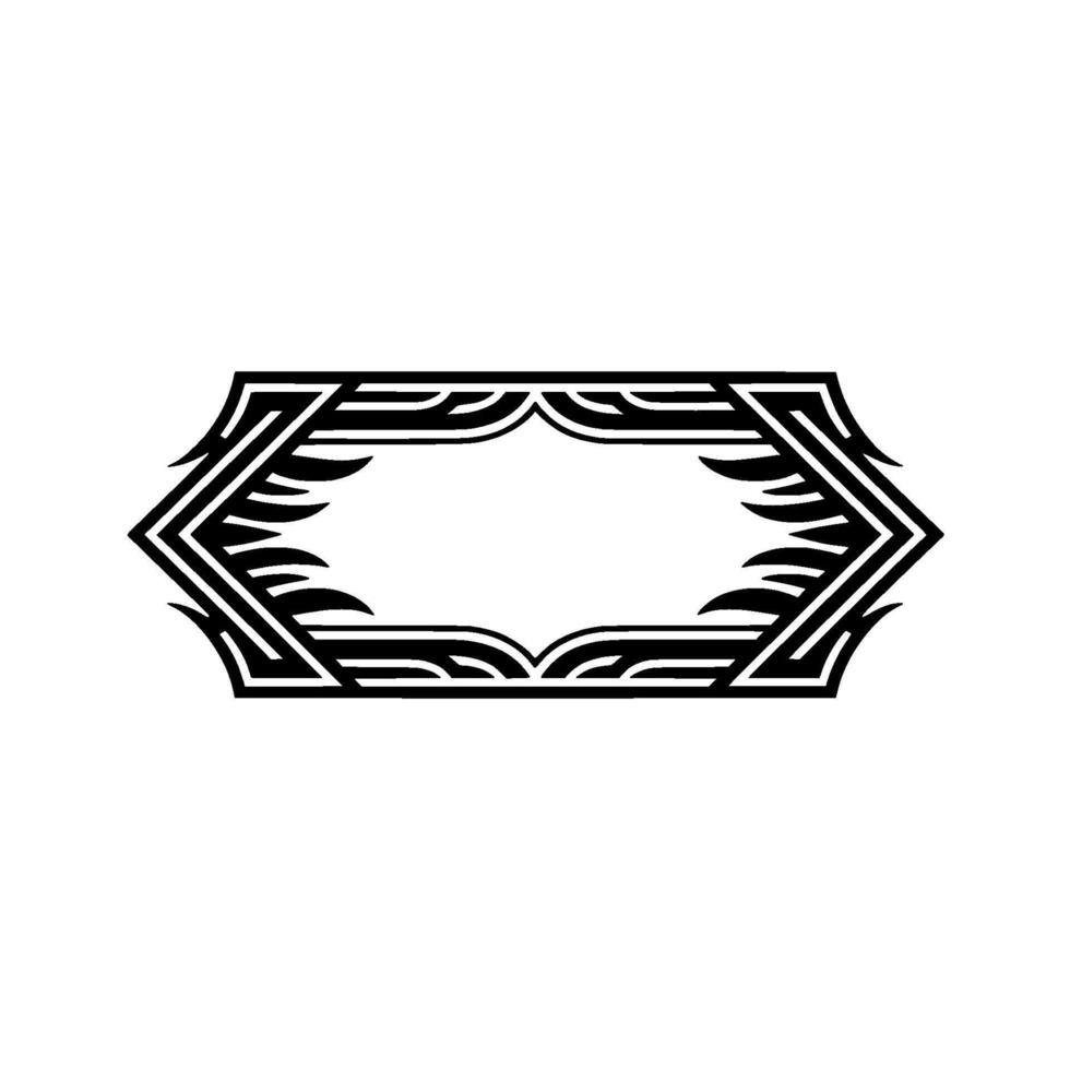 Geometric Deco Frame, Intricate Black Outline, Vintage Elegance vector