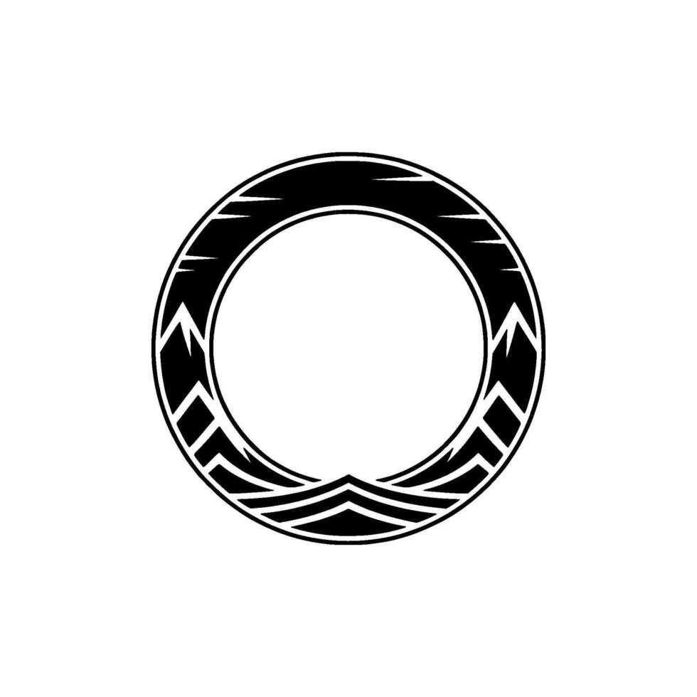 Geometric Tribal Circle, Minimalist Emblem vector