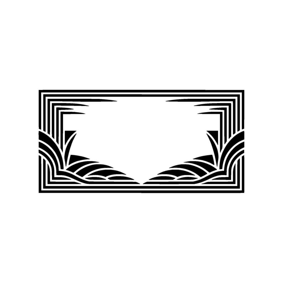 Geometric Deco Frame, Minimalist , Abstract Pattern, Border vector