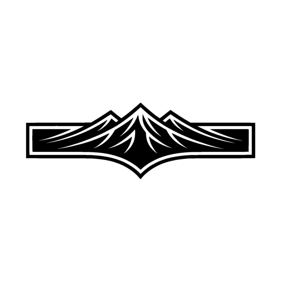 Geometric Mountain Crest Emblem, Bold Minimalist, Abstract vector