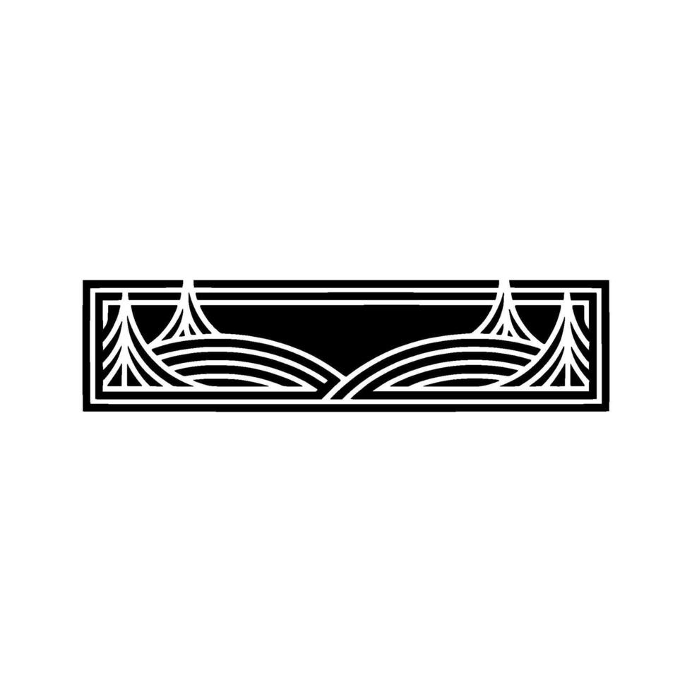 Geometric Landscape Ornament, Art Deco Style vector