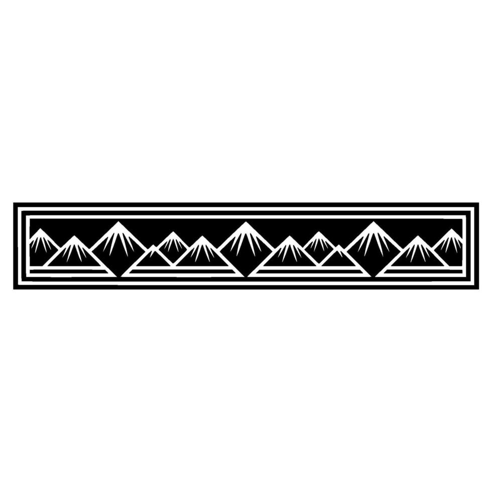 Geometric Mountain Range Border, Minimalist vector