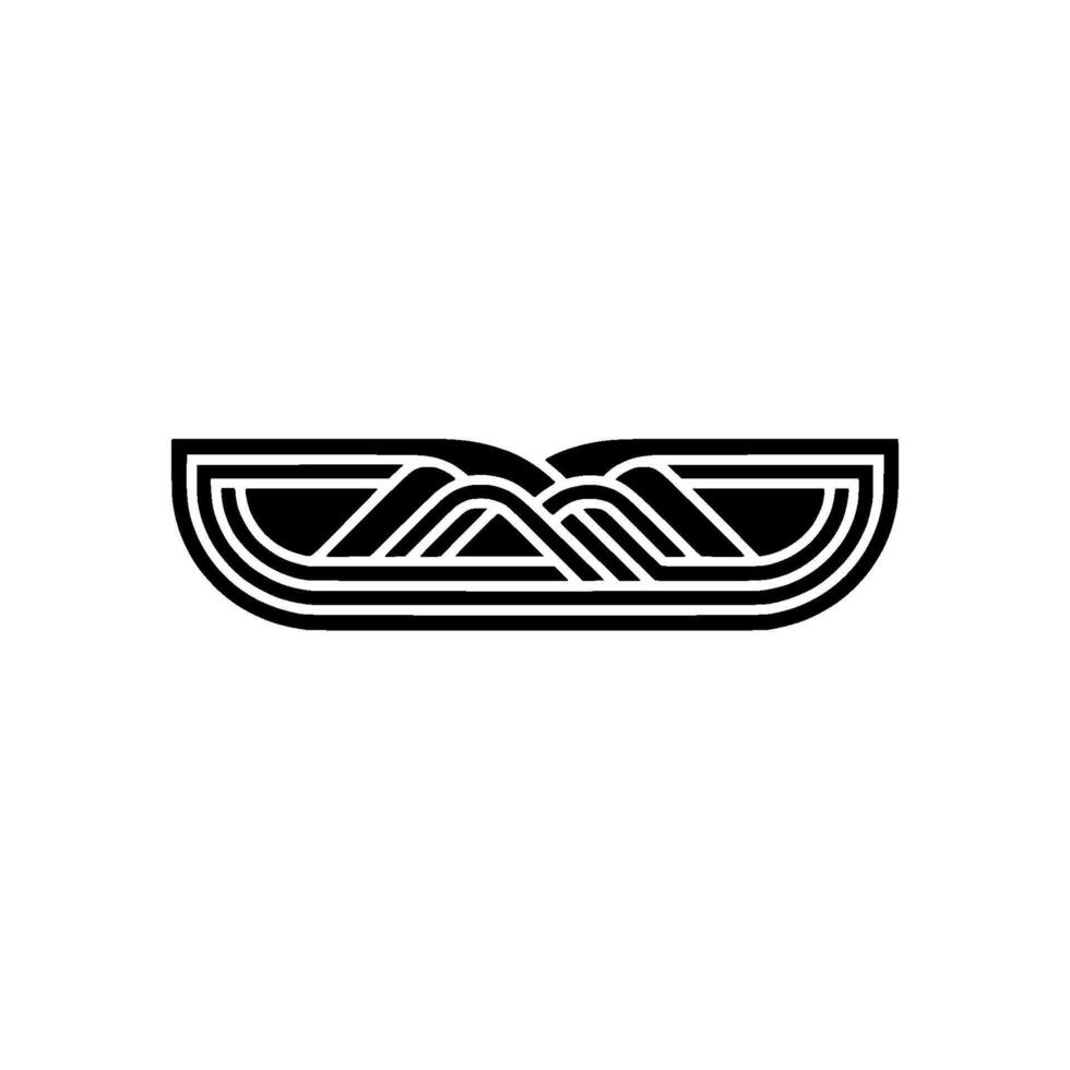 Geometric Canoe Silhouette, Minimalist , Tranquil Journey vector