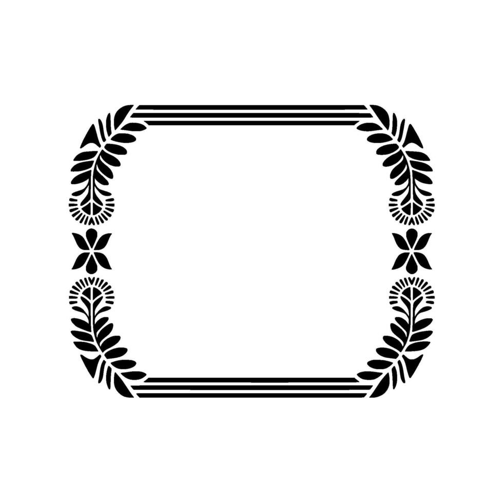 Geometric Botanical Frame, Vintage Elegance, Floral vector