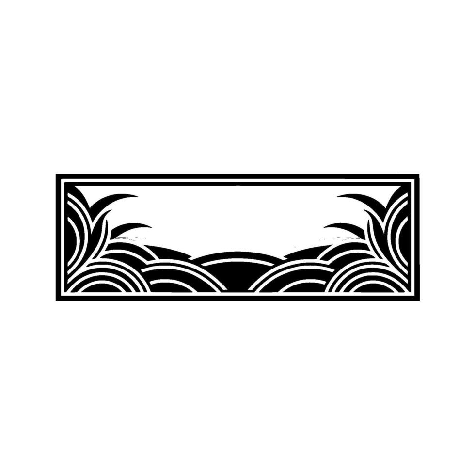 Stylized Horizon Minimalist Landscape Emblem, Abstract vector