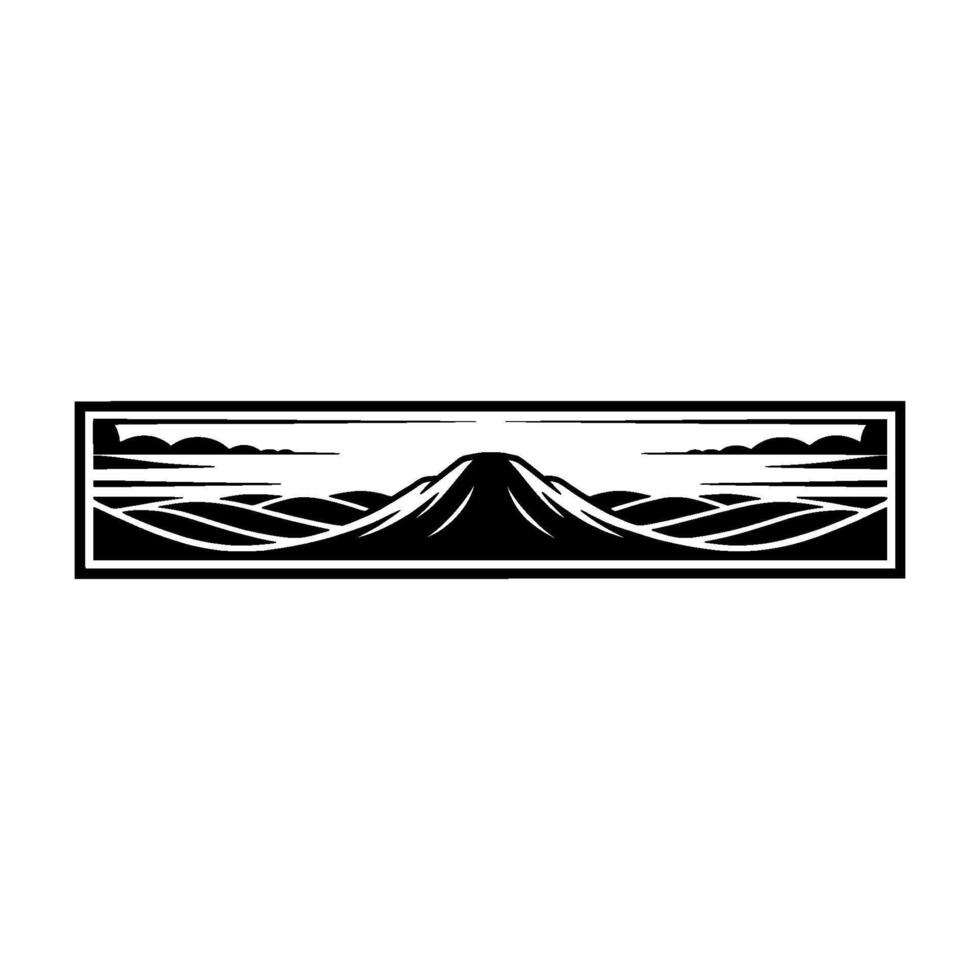 Monumental Silhouette Mountainscape Emblem vector