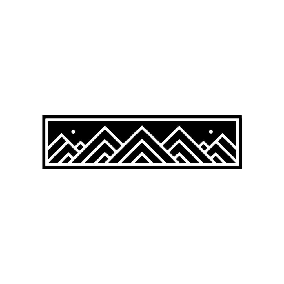 Geometric Mountainscape, Minimalist Line Art, Modern Emblem vector