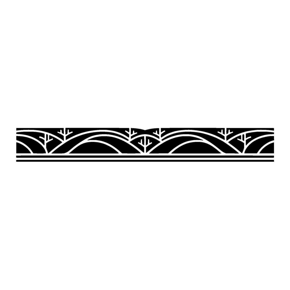 Art Deco Landscape Border Elegant, Stylized, Minimalist vector