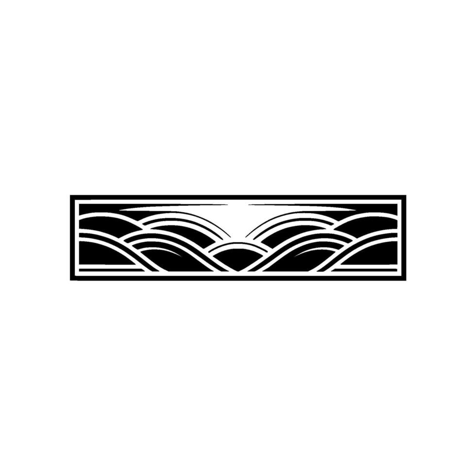 Minimalist Horizon Waves and Sky Emblem vector