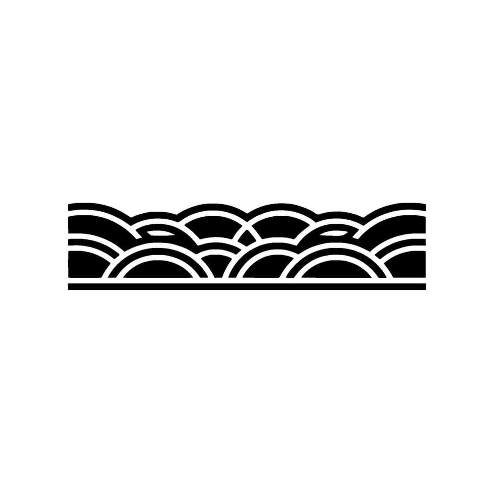 Minimalist Wave Border, Geometric Ocean Motif vector