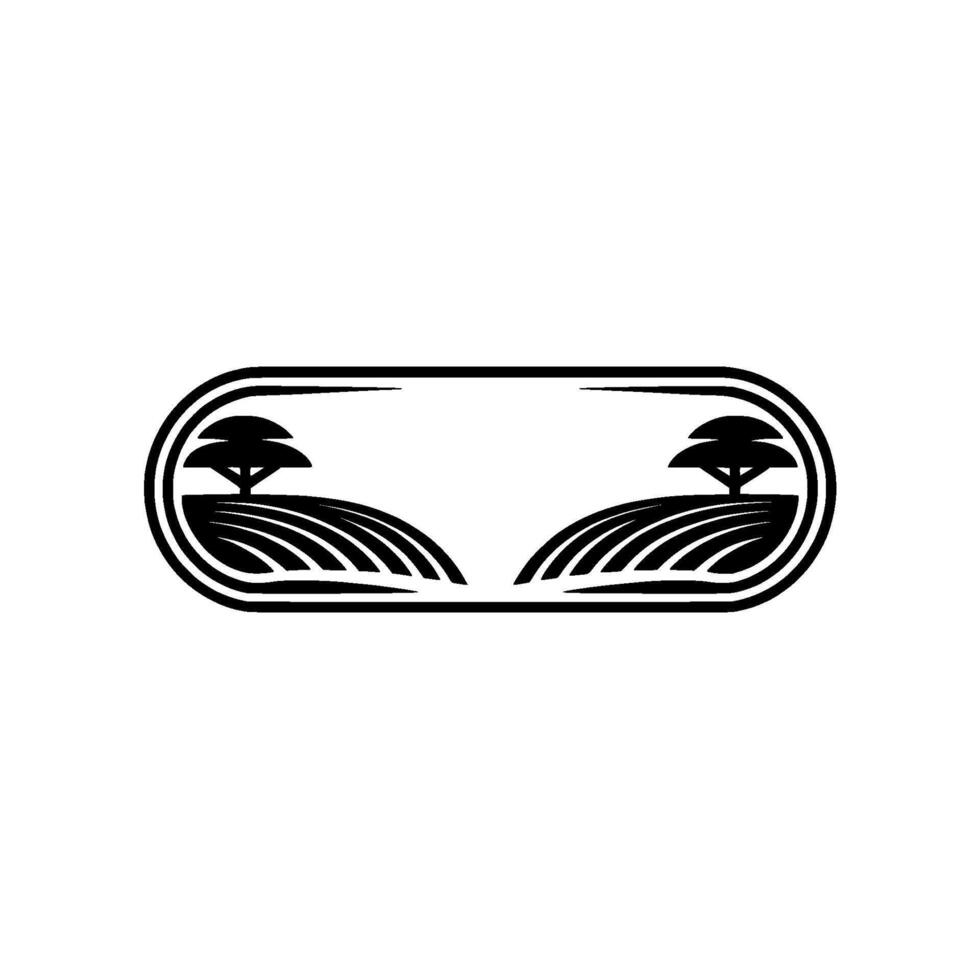 Serene Landscape Emblem, Rural Harmony, Silhouette vector