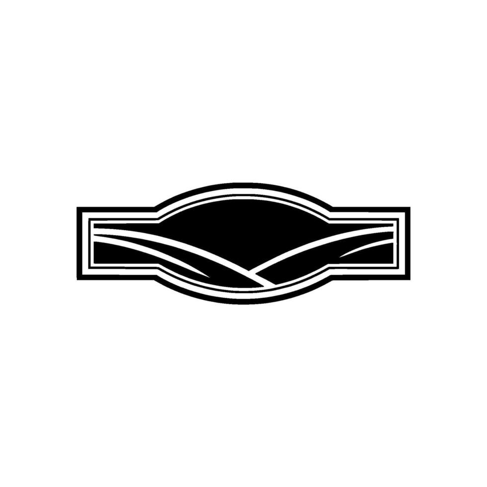 Minimalist Landscape Emblem, Modern Contour, Geometric vector