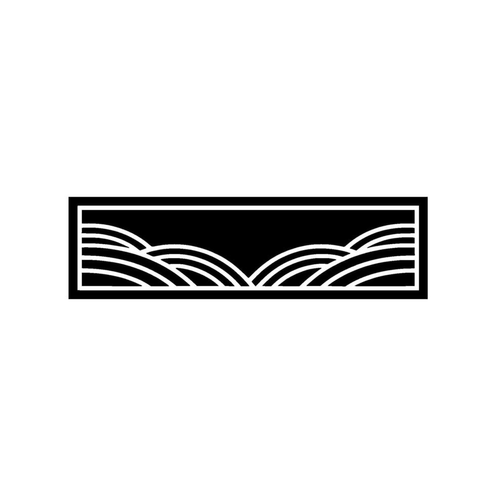 Minimalist Wave Horizon, Geometric Landscape Emblem vector
