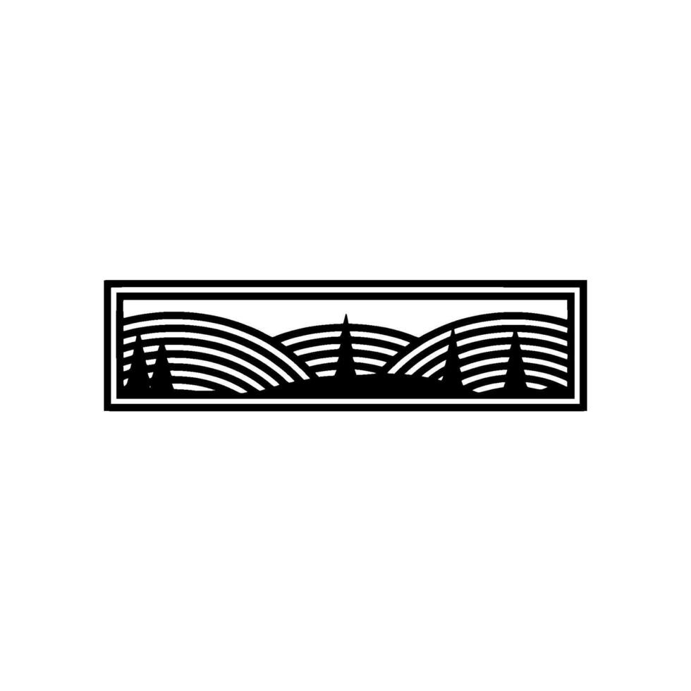 Minimalist Mountainscape, Geometric Landscape Illustration vector