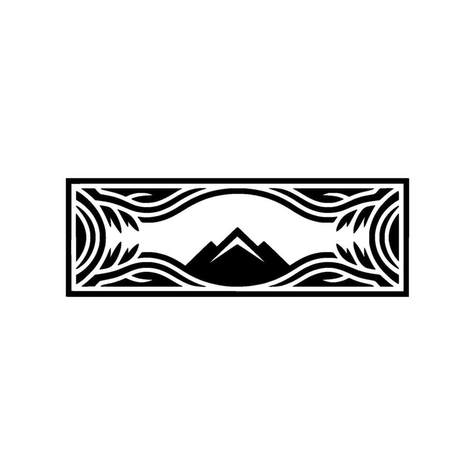 Geometric Mountainscape Emblem, Vintage Style, Illustration vector