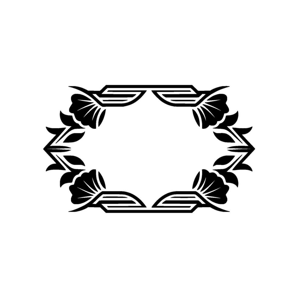Geometric Floral Frame, Vintage Elegance, Decorative vector