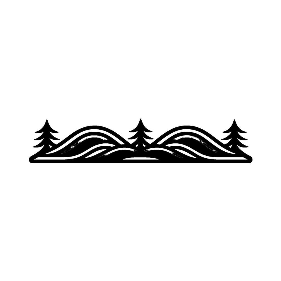 Minimalist Mountainscape with Pine Trees Serene Landscape vector