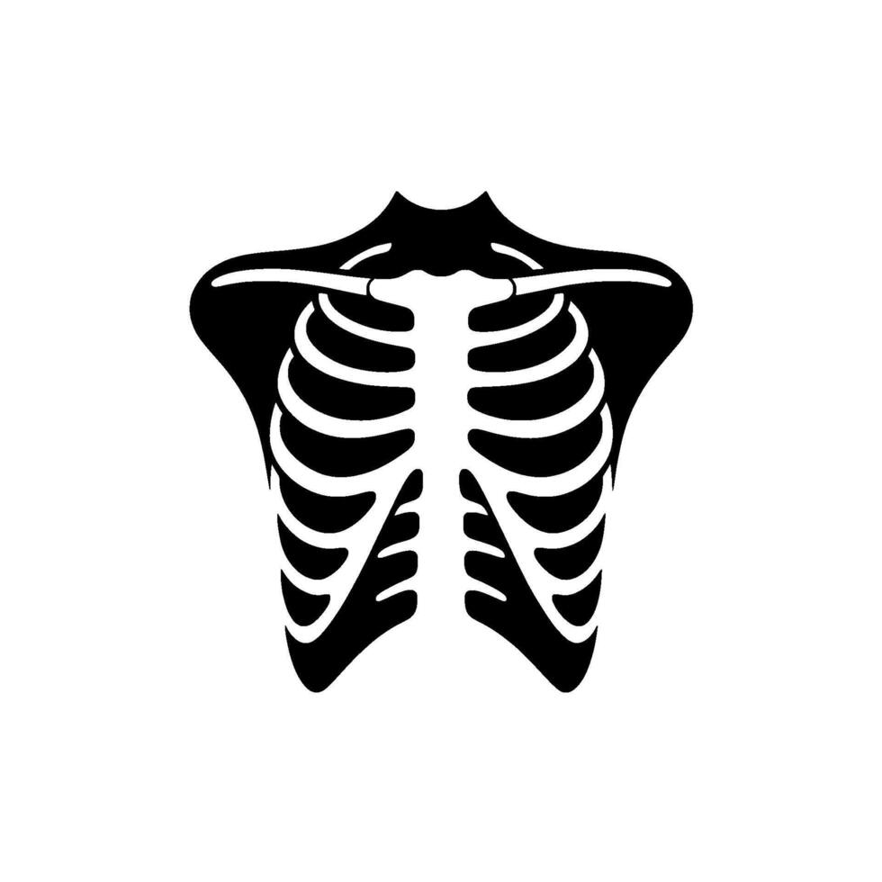 Minimalist Ribcage Silhouette, Stark Contrast vector