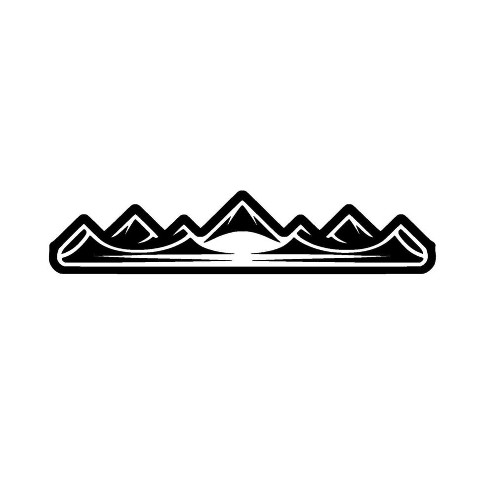 Minimalist Mountain Range Emblem, Bold Silhouette vector