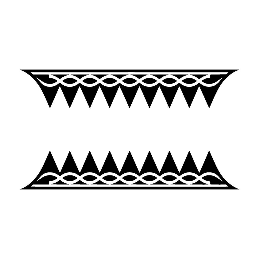 Geometric Tribal Border, Stylized Black, Outline vector