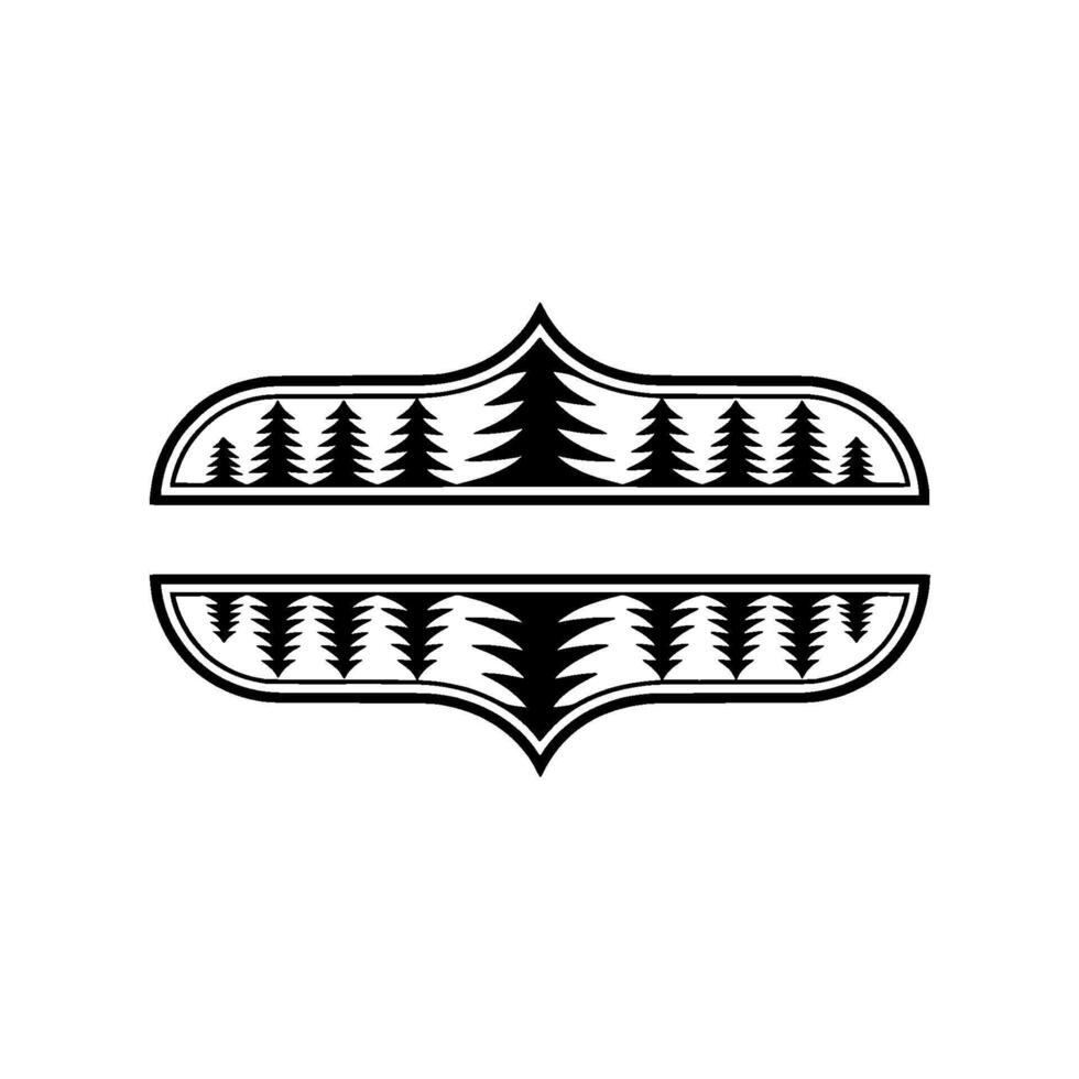 Minimalist Forest Silhouette Emblem, Rustic Mountain vector