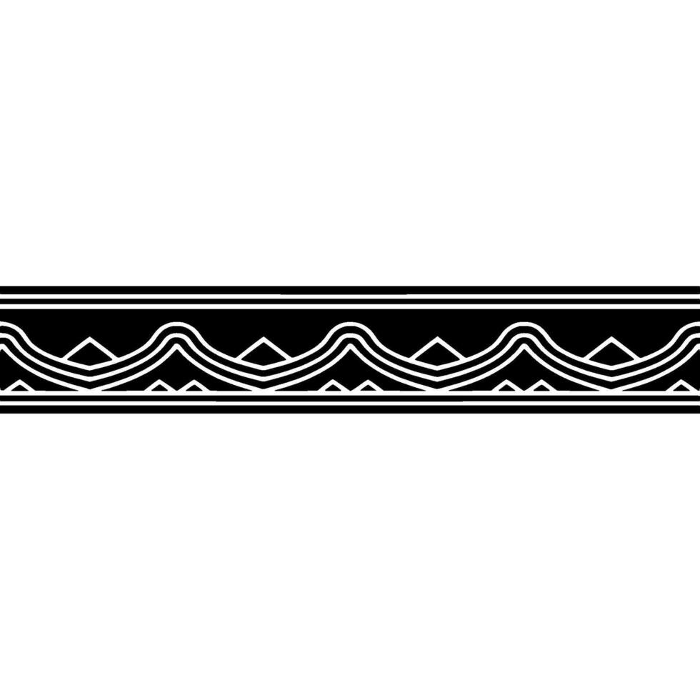 Geometric Wave Border, Art Deco Style, Monochrome vector
