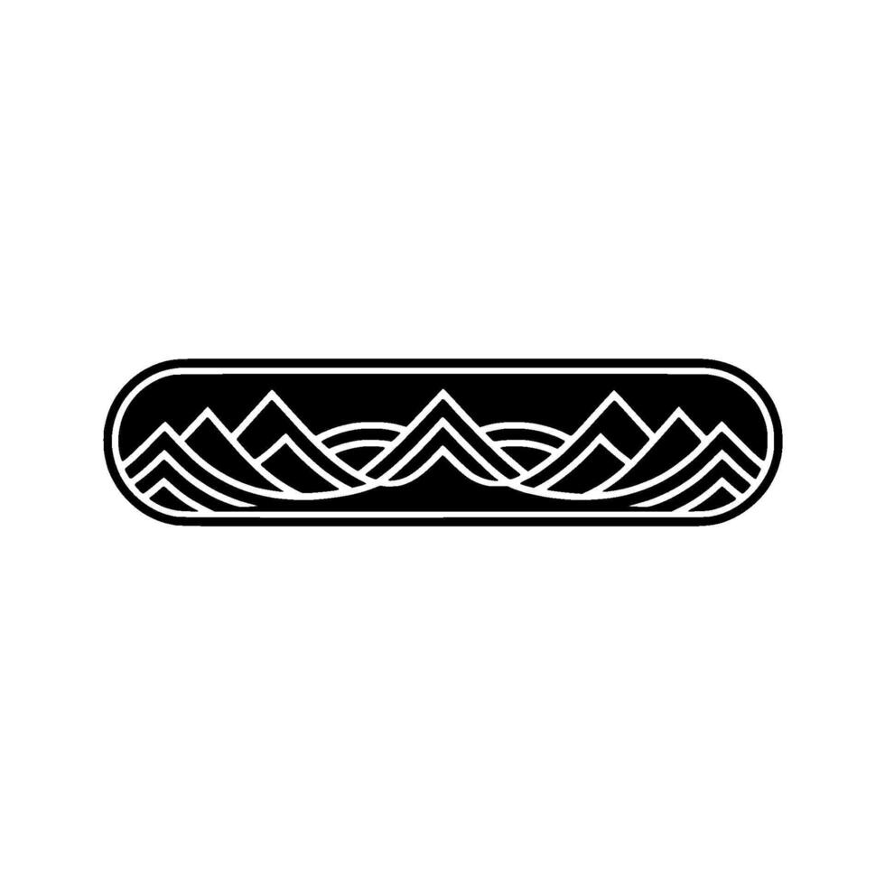 Geometric Mountainscape Emblem, Minimalist Landscape, Outline vector